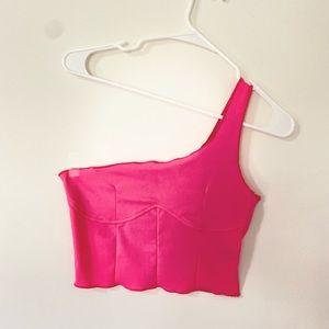 One Shoulder Crop Top Shein